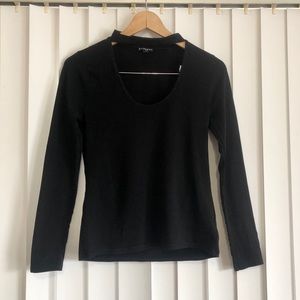 Express Black Long Sleeve Top w/ Choker